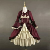 Fnochy Clearance za žensku haljinu One Ladies Suknje modno vintage gotički terenski ovratnik patchwork pramčana