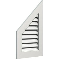 Ekena Millwork 12 W 20 H Half vrhunac gornjeg lijevog tona: Funkcionalan, PVC Gable Vent W 1 4 Flat Trim okvir