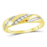 Muški zaručnički prsten s okruglim dijamantom u dvobojnom zlatu od 14 karata
