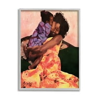 Stupell Industries Motherly Hug Loving Family Kćeri trenutak siva uokvirena zidna umjetnost, 14, dizajn Alonza