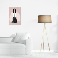 Wynwood Studio Canvas Goi Girl Silhouette Fashion and Glam Outfits Wall Art Canvas Print Pink Pastel Pink 16x24