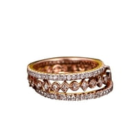 1. Karat vjenčani prsten Set Wedding Band Set Real Moissanite s 18k zlatnim oblogom