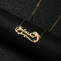 Personalizirana ogrlica s imenom dupina, pozlaćene Ogrlice s personaliziranom pločicom od nehrđajućeg čelika,