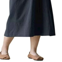 Ženska ležerna elegantna Midi haljina na zapešću s jednobojnim ošišanim rukavima prevelike veličine