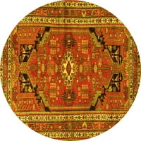 Tradicionalni perzijski tepisi za unutarnje prostore okruglog presjeka žute boje, promjera 4 inča
