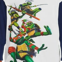 Tinejdžerski mutant ninja kornjače dječaci grafički vrh dugih rukava i rune hlače pijama set, 2-komad, veličine