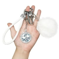 Pleteni privjesak za privjesak D OBLIČA KLJUČNI RINGI POM POM karabiner Clip Parrot Crystal Bling Key FOB FOB