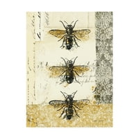 Zaštitni znak likovne umjetnosti 'Zlatne pčele n Butterflies No 1' Platno umjetnost Katie Pertiet