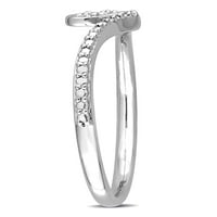 Miabella ženski dijamantni naglasak sterling srebro srca obećanje prstena