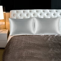 Jedinstveni prijedlozi satenski set jastuka s patentnim zatvaračem srebrno siva 20 926