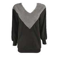 iopqo džemperi za žene jeseni i zimski v vrat spajanje labavog džempera s dugim rukavima ženski vrhovi