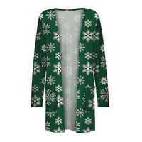 Egmy žena majica s dugim rukavima jesena otvorena prednja božićna kardigan labava vanjska odjeća za ispis bluza
