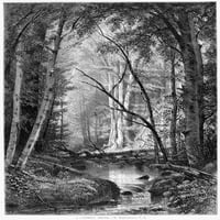 Catskill Brook, 1873. Drvorez, Amerikanac, 1873., na temelju slike Vortingtona Vittredgea. Ispis plakata od