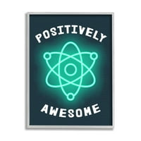 Stupell Industries pozitivno strašan fraza Science Atom Pun dječji humor, 14, dizajn Daphne Polselli