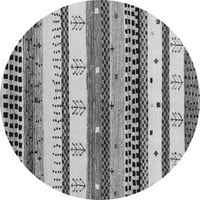 Moderni tepisi za sobe okruglog presjeka u apstraktnoj sivoj boji, okrugli 7 inča