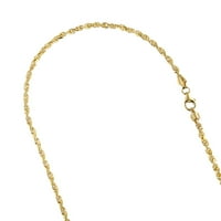 Krupna ogrlica od žutog zlata od 10 karata sa širokim lancem od užeta i dijamantnim rezom s kopčom od jastoga