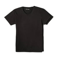 Par muških Super mekanih pripijenih crnih majica s okruglim vratom od 2 pakiranja, veličine od 3 inča