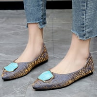 DMQUPV Ženski klinovi ležerne cipele u casual cipelama tkanina plitka usta ravna šiljasta noga niska potpetica
