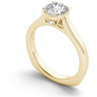 Carat T.W. Dijamantni euro stil pasijans 14KT zaručnički prsten od žutog zlata