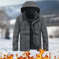 Donje jakne za muškarce, lagana zimska jakna, puhasti kaput, zimska prošivena prošivena jakna, siva, 3 inča