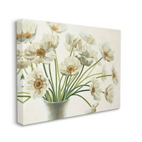Stupell Industries Mirni makovi bijeli cvjetovi u mekim keramičkim platno zidnim umjetničkim dizajnom Eva Barberini,