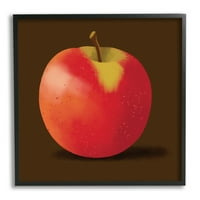Stupell Industries Bujne crvene jabuke Detaljan portretni dizajn Grafička umjetnost Black Framed Art Print Art