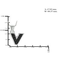 Jewelersclub crni dijamantni naglasak sterling srebro od a do z početni privjesak, 18