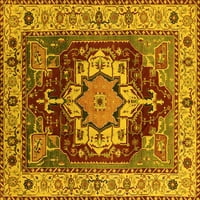 Tradicionalni pravokutni perzijski tepisi u žutoj boji za prostore tvrtke, 4' 6'