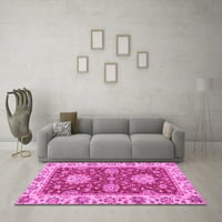 Tradicionalni unutarnji tepisi u orijentalnom stilu ružičaste boje, 3' Okrugli