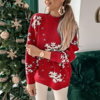 CUHAS kardigan džemperi za žene božićni džemper Pola visokog vrata džemper dugih rukava ženski modni vrhovi crveni