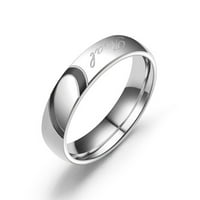 Jiyugala prstenovi za muškarce nakit jednostavna polovica breskve u obliku nehrđajućeg čelika u obliku srca u
