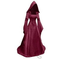 Hvyesh gothic vintage čipka patchwork women haljina za trubač rukav steave empirijska haljina plus veze večernja