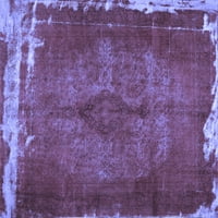 Tradicionalni unutarnji tepisi koji se mogu prati u perilici u perzijskoj plavoj boji, kvadrat 7 stopa