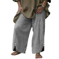 Ženske hlače u donjem dijelu visokog struka Palazzo hlače s bočnim prorezom casual široke hlače široke hlače za