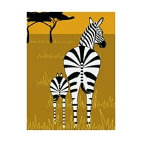 Zaštitni znak likovna umjetnost 'Zebra Mare and Baby' platno umjetnost Marie Sansone