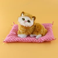 Simulacija Parka Slatka Mačka Mače zvučna Plišana igračka za lutke s prostirkom Za Spavanje Kućni dekor