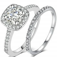 Ženski prstenovi ženski prsten od rhinestona muški prstenovi za nakit Veličina 6 - slitina poklon parovi za prste