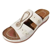 VerpeTridure Bijele sandale Žene Žene cipele Čvrsta boja Rhinestone ženske sandale sa sandalama modni flop