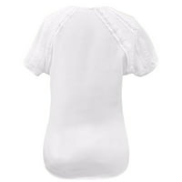 Bluze za žene modna čipkasta kukičana košulja s kratkim rukavima Henley košulja Summer casual naplaćena šuplja