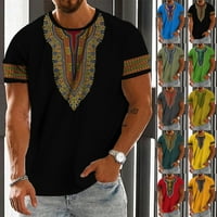 Rasprodaja muških majica s majicom s printom u etničkom stilu, ulična ležerna odjeća s kratkim rukavima u zlatnoj