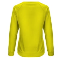 Twishirts for Women Fall Modni vrhovi casual Crew Neck Dugi rukav pulover cvjetni print bluze žute xxl