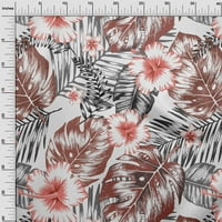 Oneoone pamučni dres hrđa smeđa tkanina cvjetni i lišće zanatske projekti dekor tkanina tiskana u dvorištu široko