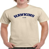 Hawkins mornarsko plava majica Men -Smartprints Dizajn, muški 5x veliki