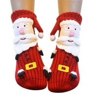 Čarape za žene za žene iz crtića Djeda Božićnjaka topla crvena čarapa veličine jedne veličine