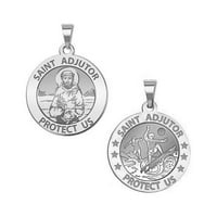 PicturesOnGold.com Dvostruka vjerska medalja Svetog ađutanta za surfanje veličine četvrtine srebra