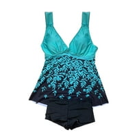 Aayomet Ženski modni zgodan odvojeno kupaći kostim bikini Push-up, set ženskih kupaćih kostima s kratke hlače,plava